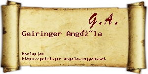 Geiringer Angéla névjegykártya